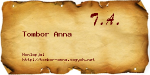 Tombor Anna névjegykártya